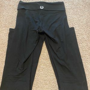 PINK black flared fold over leggings